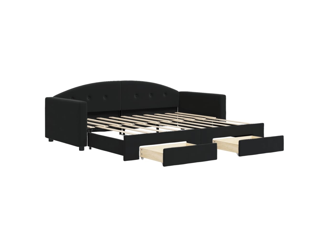 Daybed With Trundle, Daybeds With Trundles Vidaxl Preto Veludo (90 X 190 Cm)
