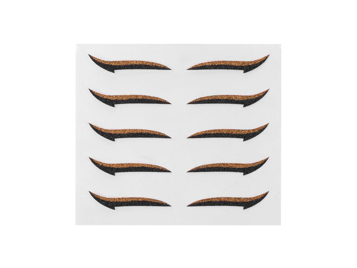 Os adesivos de delineador laranja são reutilizáveis e à prova d'água, ideais para maquiagem de Halloween.