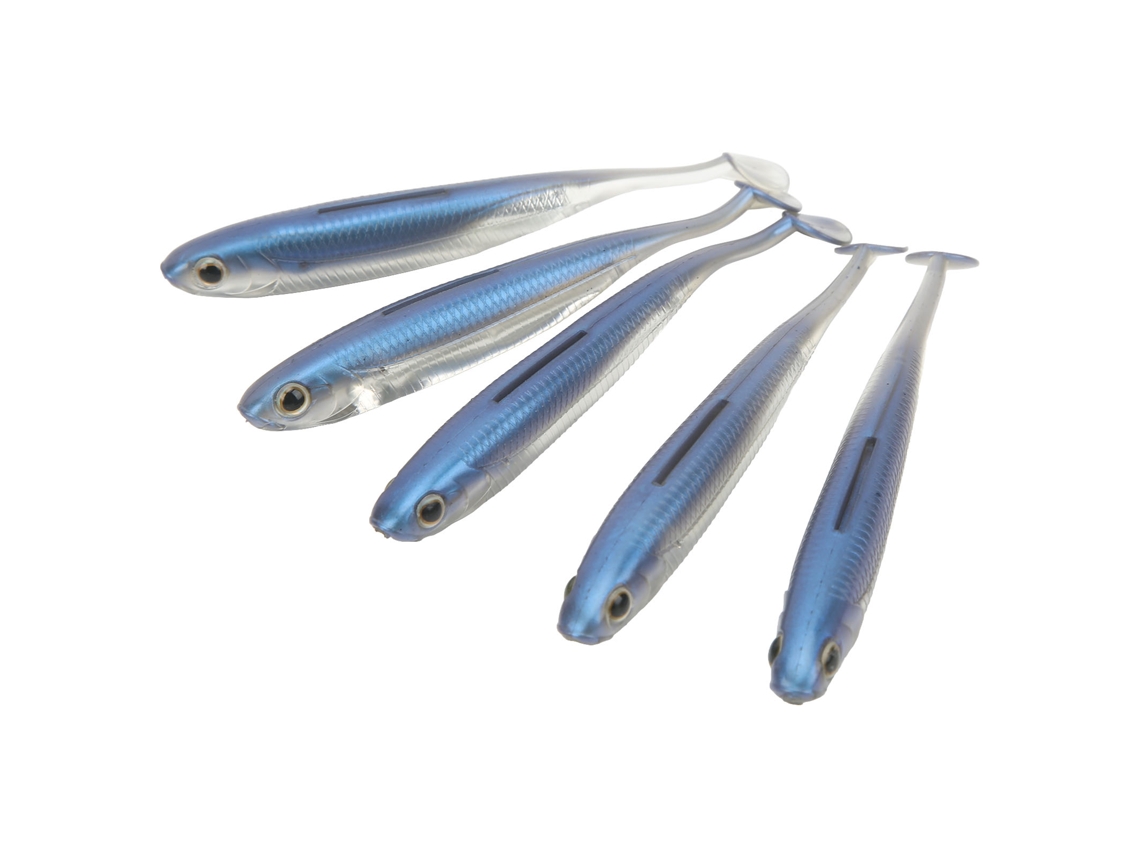 Isca de Pesca Soft com Cauda Ampliada Azul 5pcs