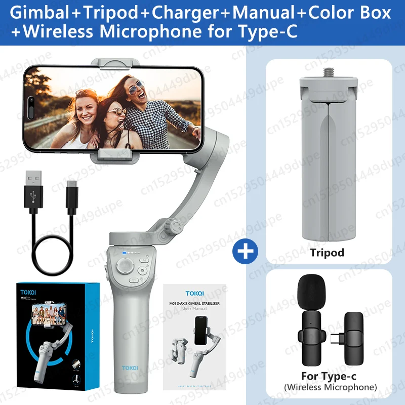 Estabilizador Gimbal Celular Com Luz Preenchimento, Gimbal Portátil 3 Eixos Anti-tremor, Tripé Dobrável Para Ios Android Vídeo