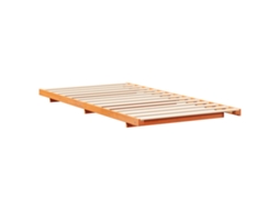 Conjunto 1 Estrutura Da Cama Vidaxl Castanho Madeira De Pinho Maciça (100 X 210 Cm)