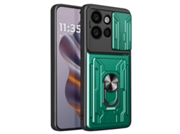 Avizar Capa Para Motorola Edge 50 Neo Com Tampa Da Câmara / Suporte / Suporte Para Cartões Verde
