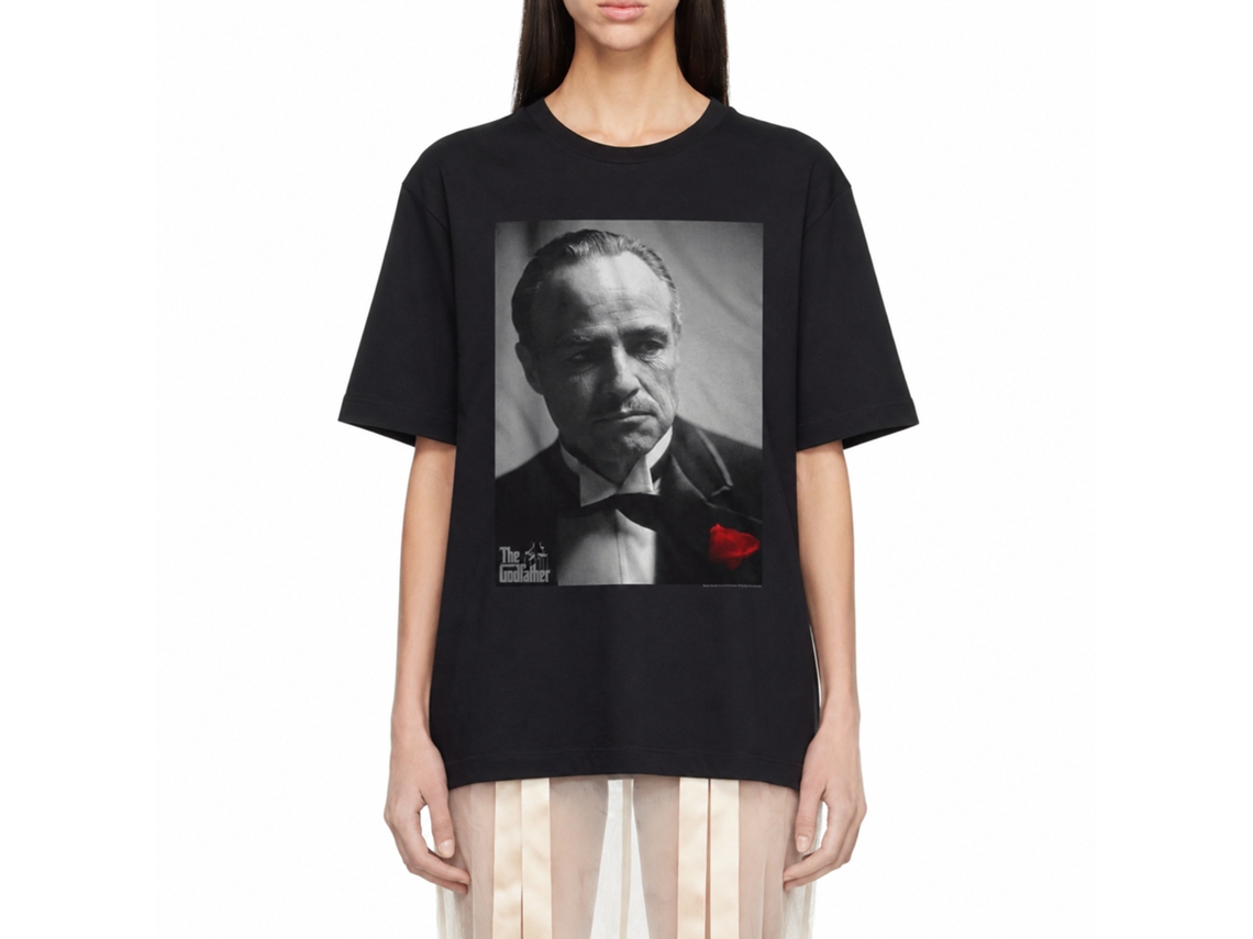 Rockinstone Godfather Red Rose Don Black Adult T-shirt Size:m