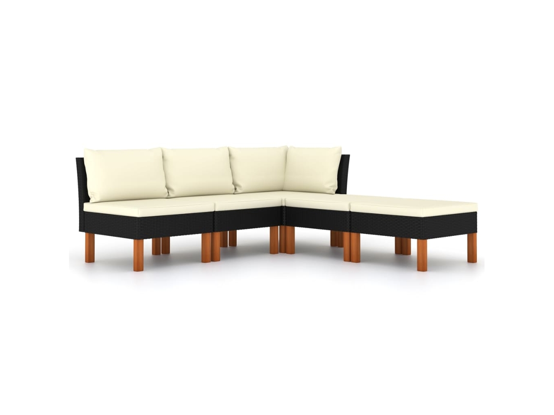 Garden Lounge Set, Garden Lounge Sets Vidaxl Preto Rattan / Vime (n/a)