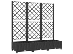 Vaso de jardim VIDAXL Preto Polipropileno (120x40x121,5 cm)
