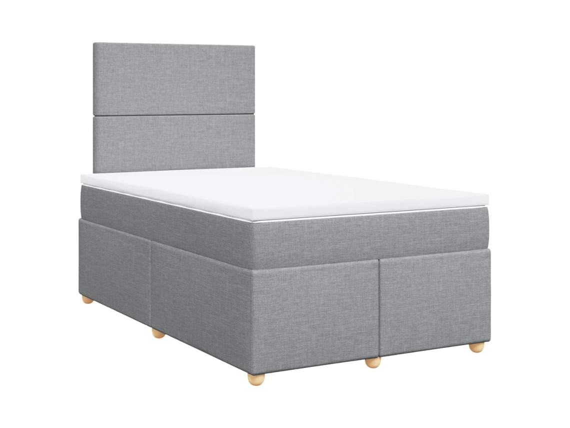 Cama com Molas/colchão 120x200 Cm Tecido Cinza claro MAISON EXCLUSIVE