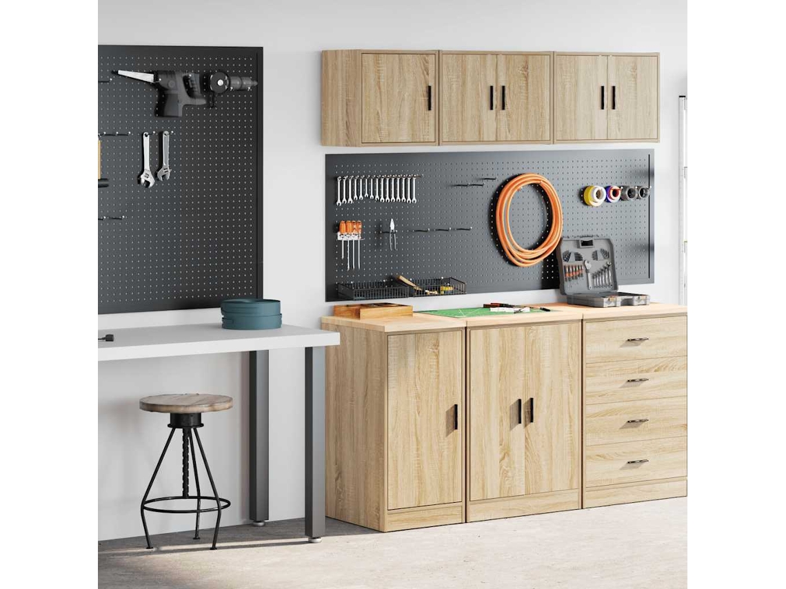 Vidaxl Armários De Garagem 2pcs Derivados De Madeira Carvalho Sonoma