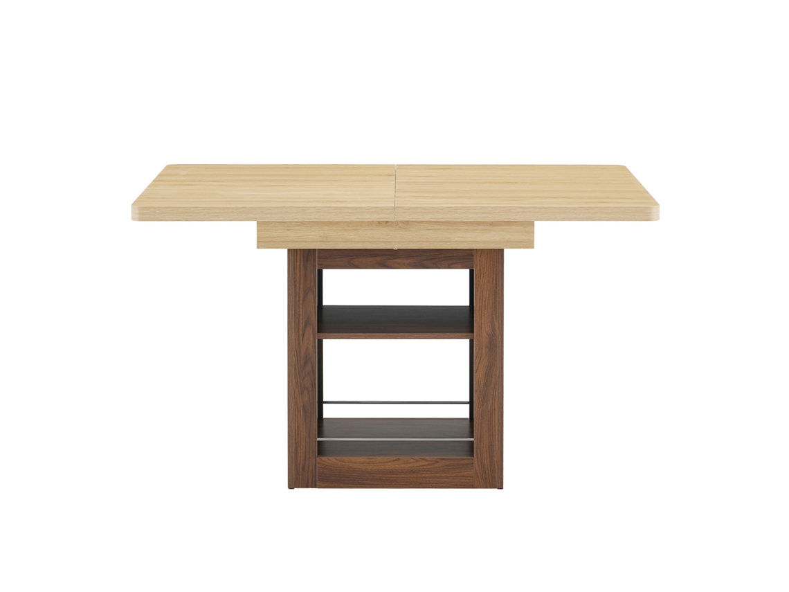 Mesa de Madeira Extensível com Espaço para Objetos, para Ambientes Pequenos PAPRIKA