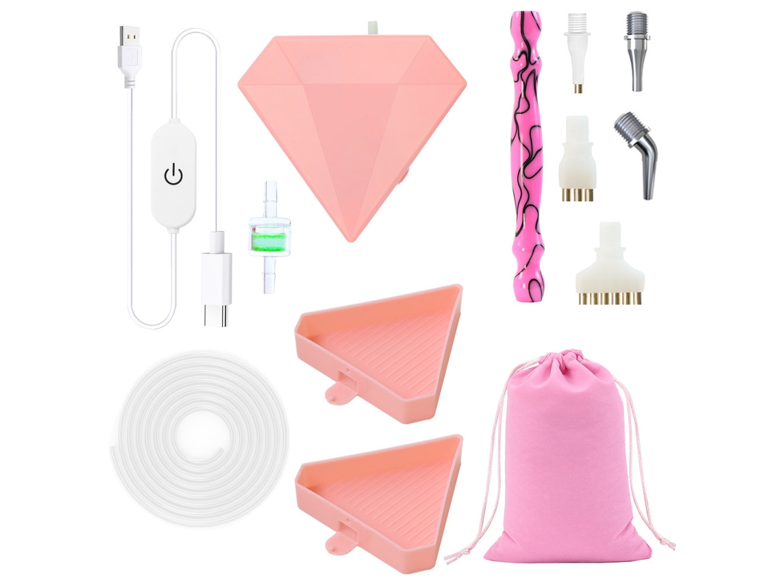 Caneta Elétrica Portátil Usb Para Pintura De Diamantes,velocidade Ajustável Com Bandeja De Armazenamento Digitallab (rosa, Estilo 5)