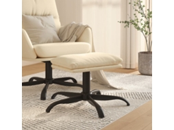 Vidaxl Apoio De Pés 60x60x36 Cm Tecido Cor Creme