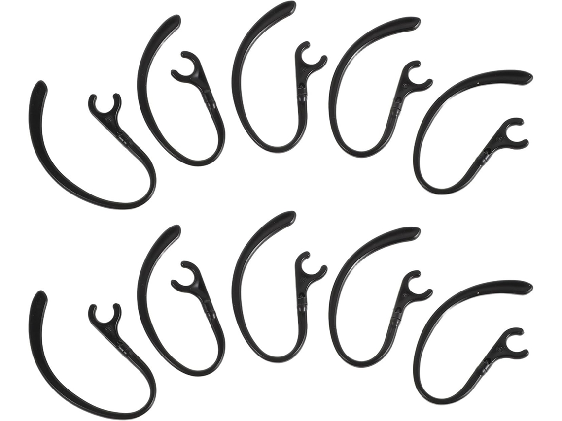 Crochets D'oreille Maintien Confortable Lot De 10 En Silicone Souple Antidérapants Rotation 360° Couleur Noir