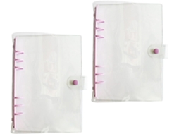 Pasta transparente Ordinaryone com camadas de PVC e argolas flexíveis para fácil personalização das páginas e do design.
