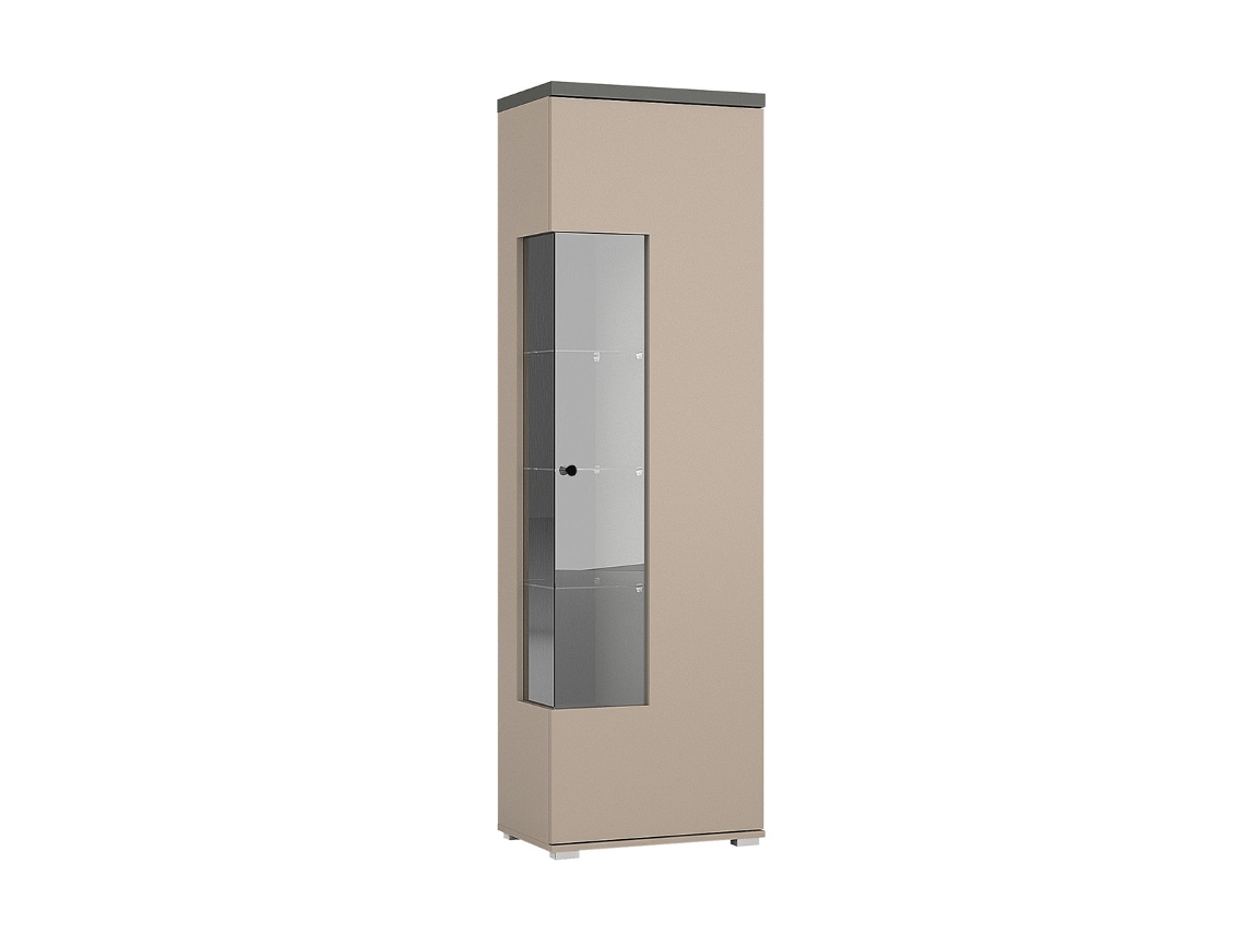 Vitrine com 1 Porta Opio Petits Meubles Taupe e Antracite