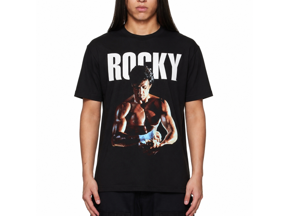 Rockinstone Rocky Movie Fist Tape Black Adult T-shirt Size:xxl