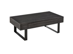 Mesa De Centro Com Gaveta E Prateleiras, Estrutura De Aço Resistente, Montagem Fácil, Design Moderno Para Sala De Estar Cs