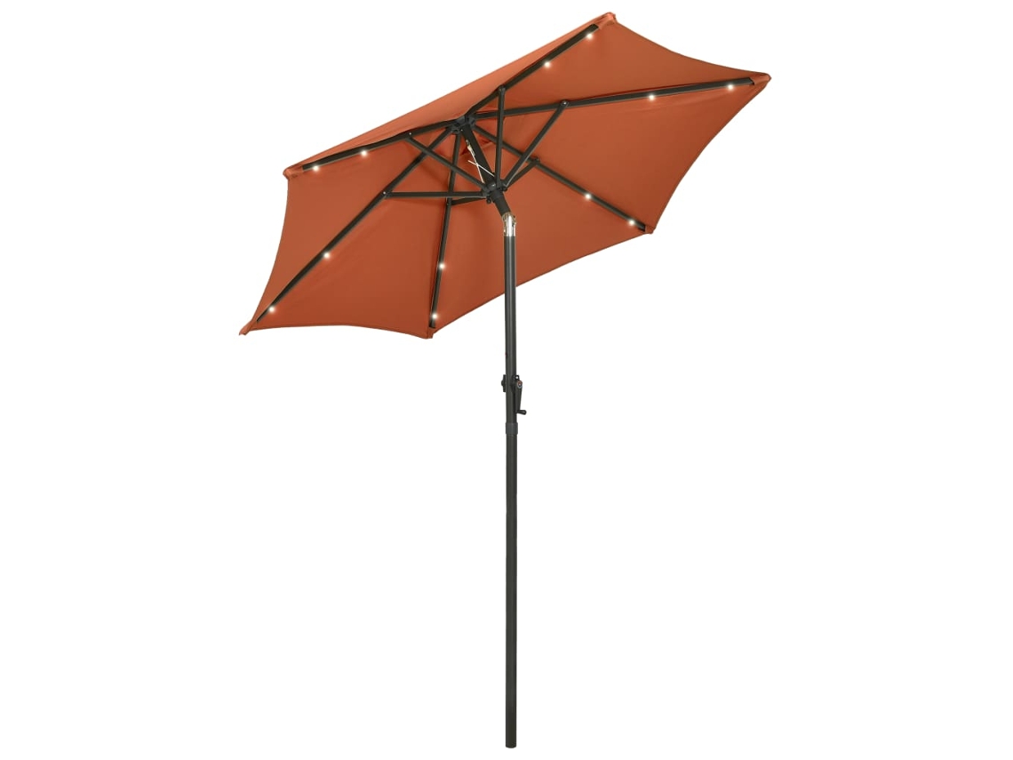 Guarda-sol de Jardim com Luzes LED 200x211 cm Alumínio Terracota MAISON EXCLUSIVE