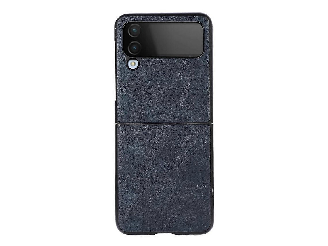 Capa De Celular Em Pu Com Textura De Couro Bovino Para Samsung Galaxy Z Flip4
