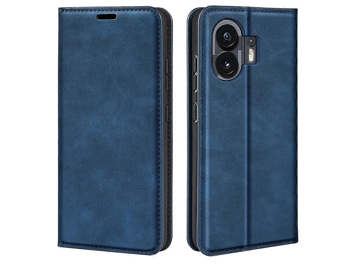 Capa De Couro Com Ventosa Magnética Estilo Retrô Para Nothing Phone 2