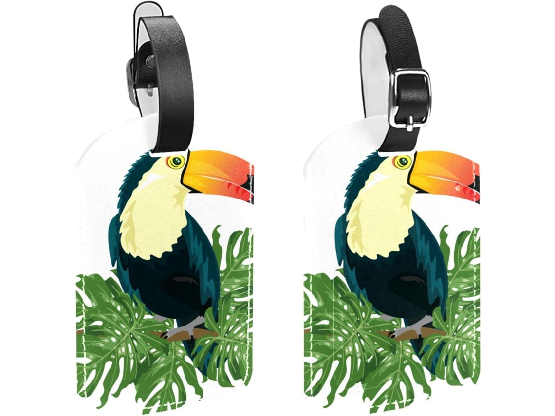 Conjunto De 2 Etiquetas Bagagem Em Couro Sintético Proteção Privacidade Design Tucano