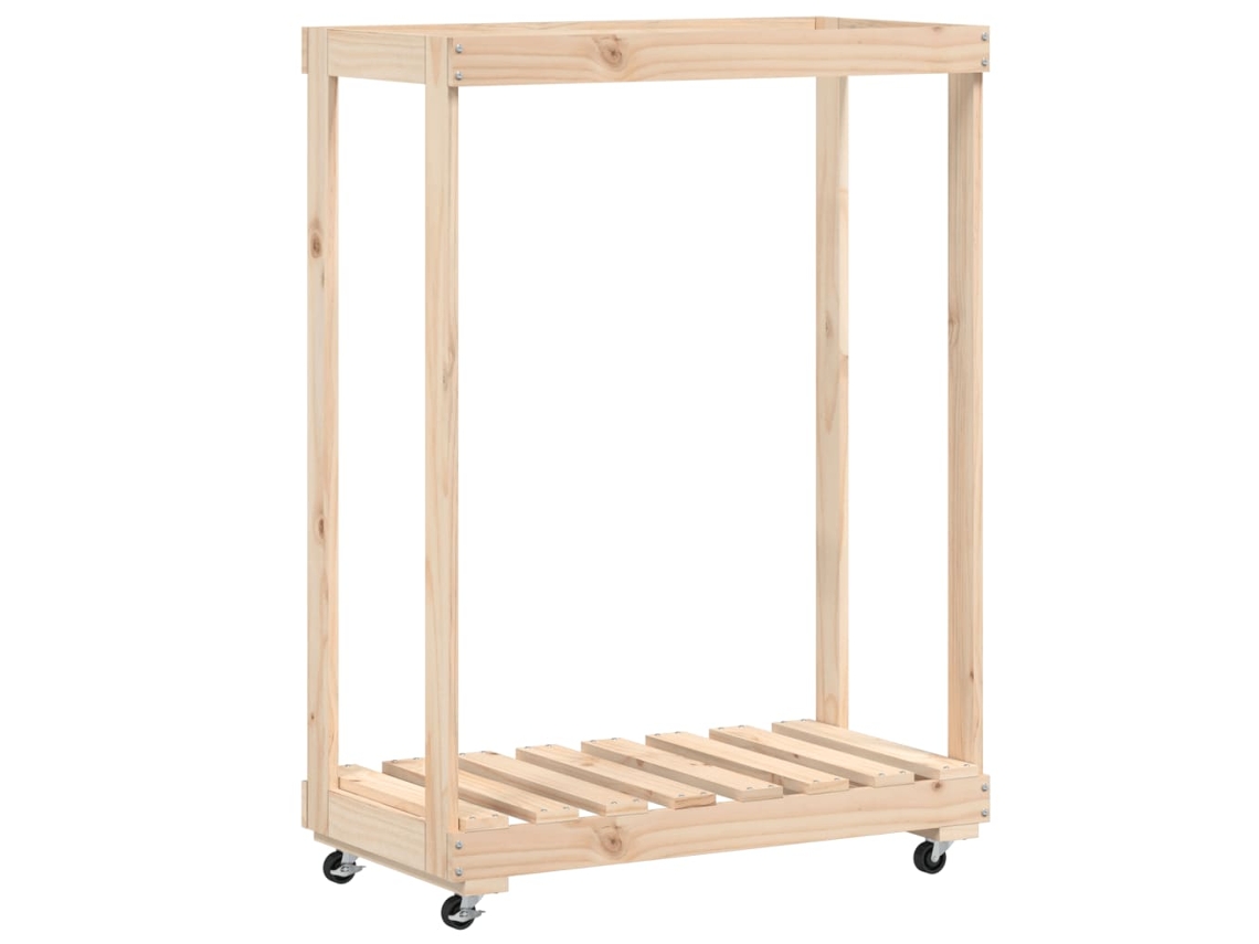 Suporte Para Lenha Vidaxl Marrom Madeira De Pinho Maciça (40 X 108 X 76.5 Cm)