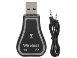 Adaptador de áudio sem fio Bluetooth 5.0, transmissor e receptor com luz ambiente e USB M11 | S/MARCA