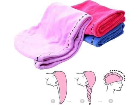 3 Peças Toalhas De Cabelo De Microfibra, Conjunto De Toalhas De Cabelo Turbante Toalha De Cabeça Com Botão-4