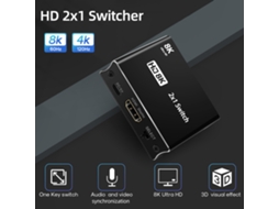 Comutador Hd 2x1 2 Entradas 1 Saída Conversor Hd De Alta Velocidade Com Resolução De Até 8k60hz