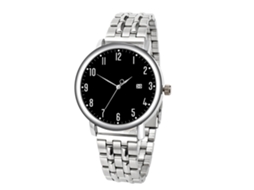 Relógio de Pulso Masculino Casual de Aço com Display Analógico e Movimento de Quartzo Preto