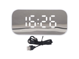 Despertador Relógio Rádio Portátil Controle De Dimmer Alarme Duplo Fm Com Alto-falante Bluetooth Branco