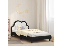 Vidaxl Estrutura De Cama Infantil Com Cabeceira Preto 80 X 200 Cm Pu
