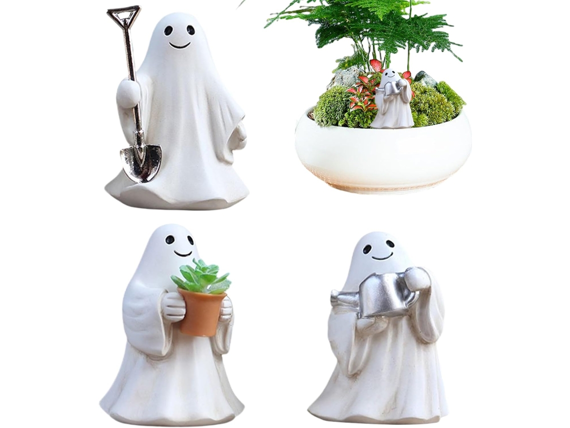 Conjunto De 3 Estatuetas De Fantasmas Para O Halloween Pequenas Estatuetas De Fantasmas Decoraçã Gokoco