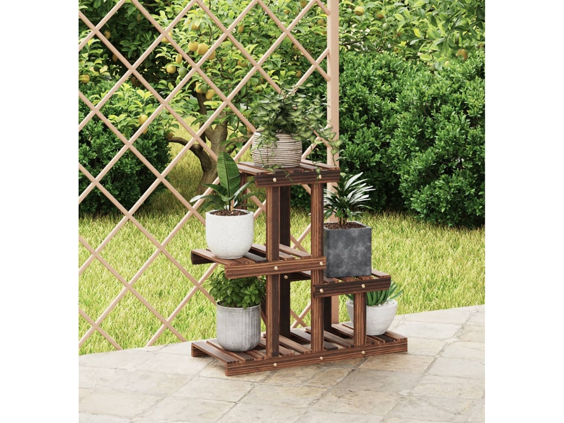Vidaxl Suporte De Plantas 58x25x51 Cm Madeira De Abeto Maciça