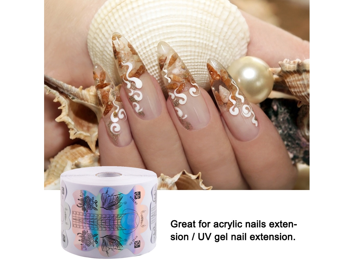 Forma De Unha Adesiva Para Estensão Com Moldes Em Forma De Borboleta Guia Com Números Ferramenta De Manicure Diy 100/300pcs