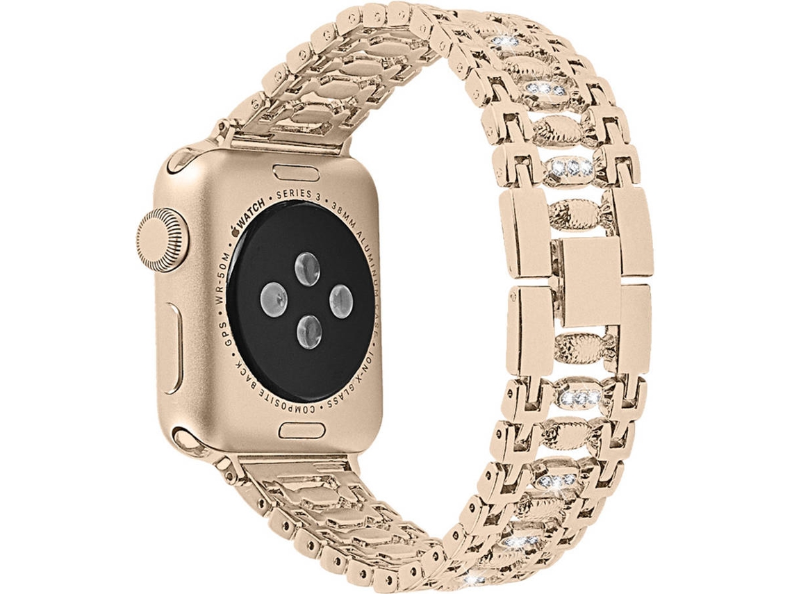 Bracelete Apple Watch 42, 44 mm WJS Metal Dourado