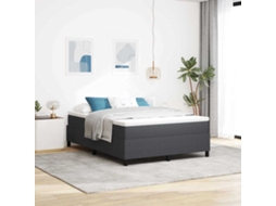 Vidaxl Cama Box Cinza Escuro E Branco 140 X 200 Cm