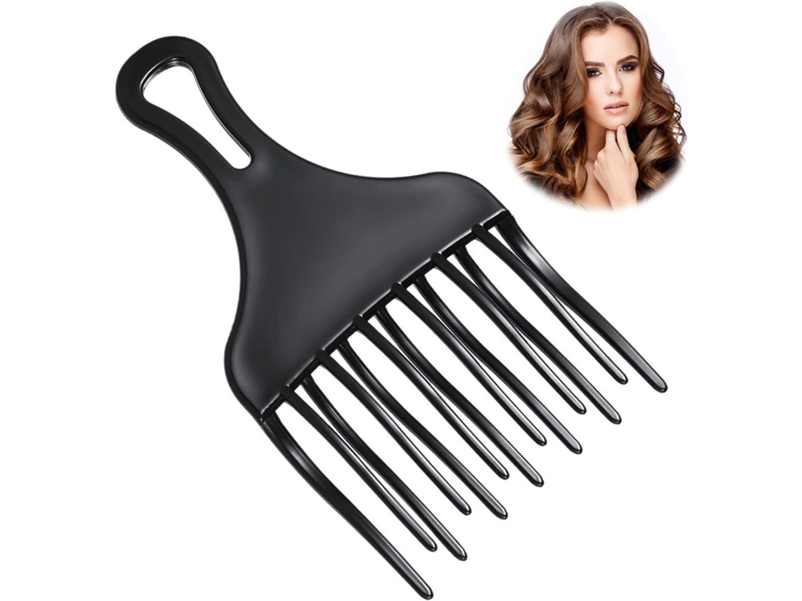 Pente Afro, Pente Afro De Plástico Com Dentes Largos, Pente Para Ondular, Para Modelar E Remover Cabelos Emaranhados Brilvibera
