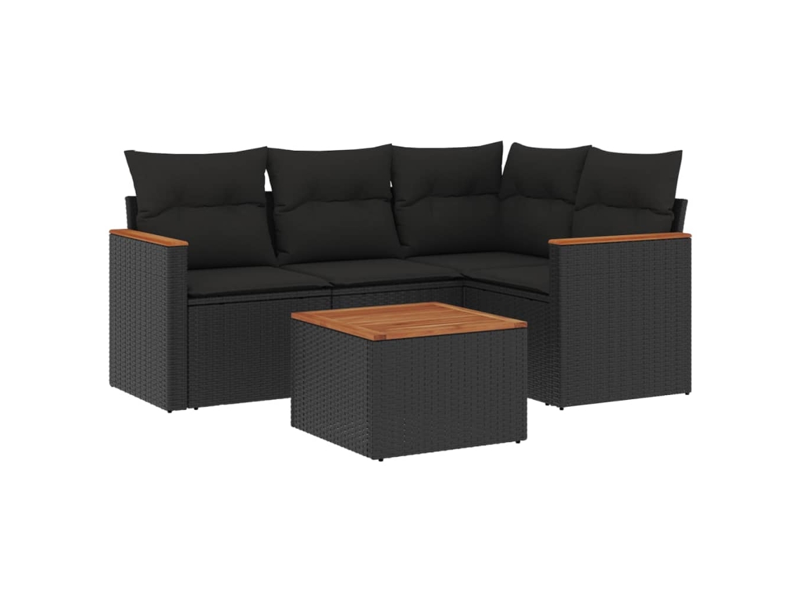Garden Sofa Set, Garden Sofa Sets Vidaxl Preto Rattan / Vime (n/a)