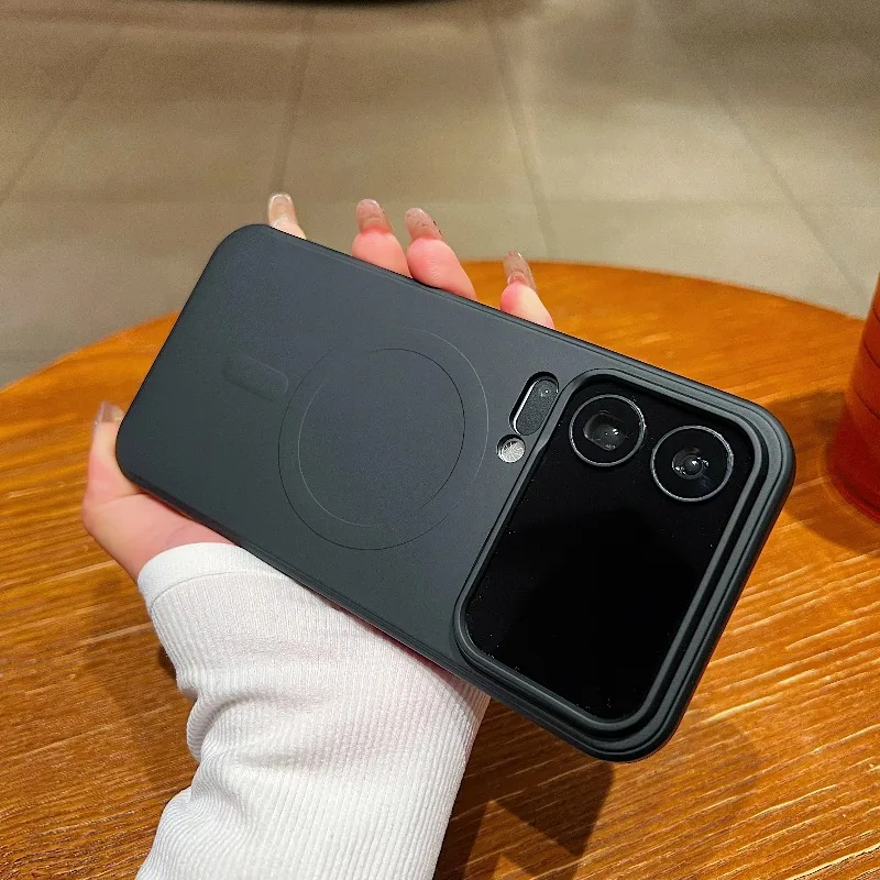 Capa Magnética De Silicone Líquido (preta) Para Xiaomi 15 Pro, Resistente A Impactos E Ultrafina.