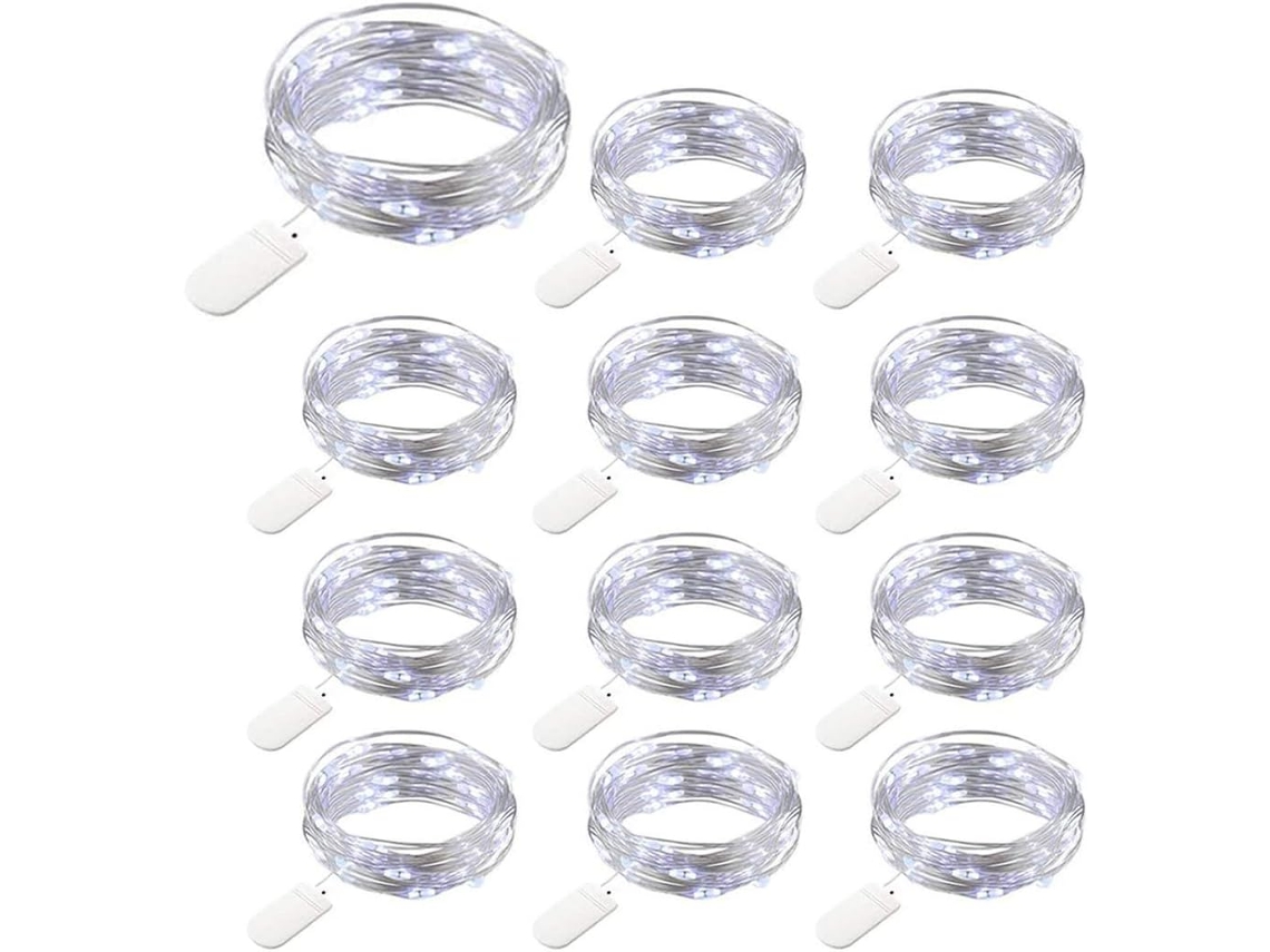Cordão De Luzes Led, 20 Díodos, 2 M, Em Cobre, Alimentação Por Bateria, Para Decoração De Casa, Festas, Jardim E Eventos