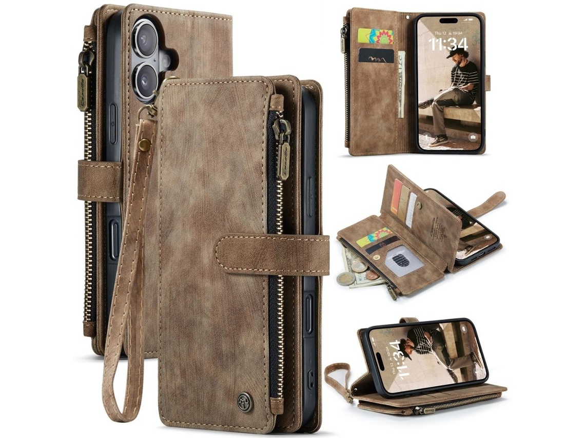 Caseme Capa Para Iphone 17 Com Suporte - Marrom