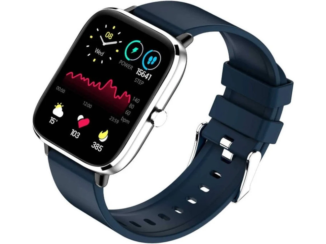 Relógio inteligente rastreador de fitness Android iOS Chamadas 1.69 HD tela sensível ao toque atividade/gravação de música Bestvite (azul)