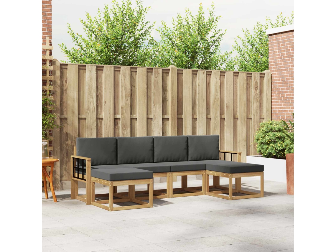 Vidaxl Conjunto De Sofás Para Exterior 6 Unid. Branco E Antracite