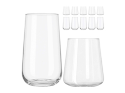 Conjunto De 12 Copos Relaxdays, 450 Ml E 550 Ml, Água, Sumo E Refrigerantes, Laváveis Na Máquina, Transparentes