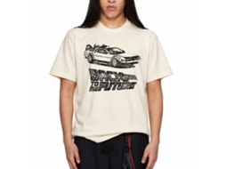 Rockinstone Back To The Future Movie Dmc Ink Solid Natural Adult T-shirt Size:s
