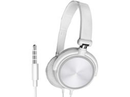Fone De Ouvido Portátil S1 Com Fio 3, 5mm, Estéreo E Dobrável, Branco, Sem Microfone