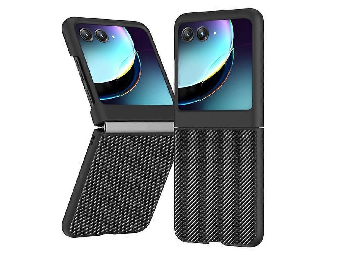 Capa Ultrafina Com Impressão Em Textura De Fibra De Carbono Para Motorola Razr 50 Ultra