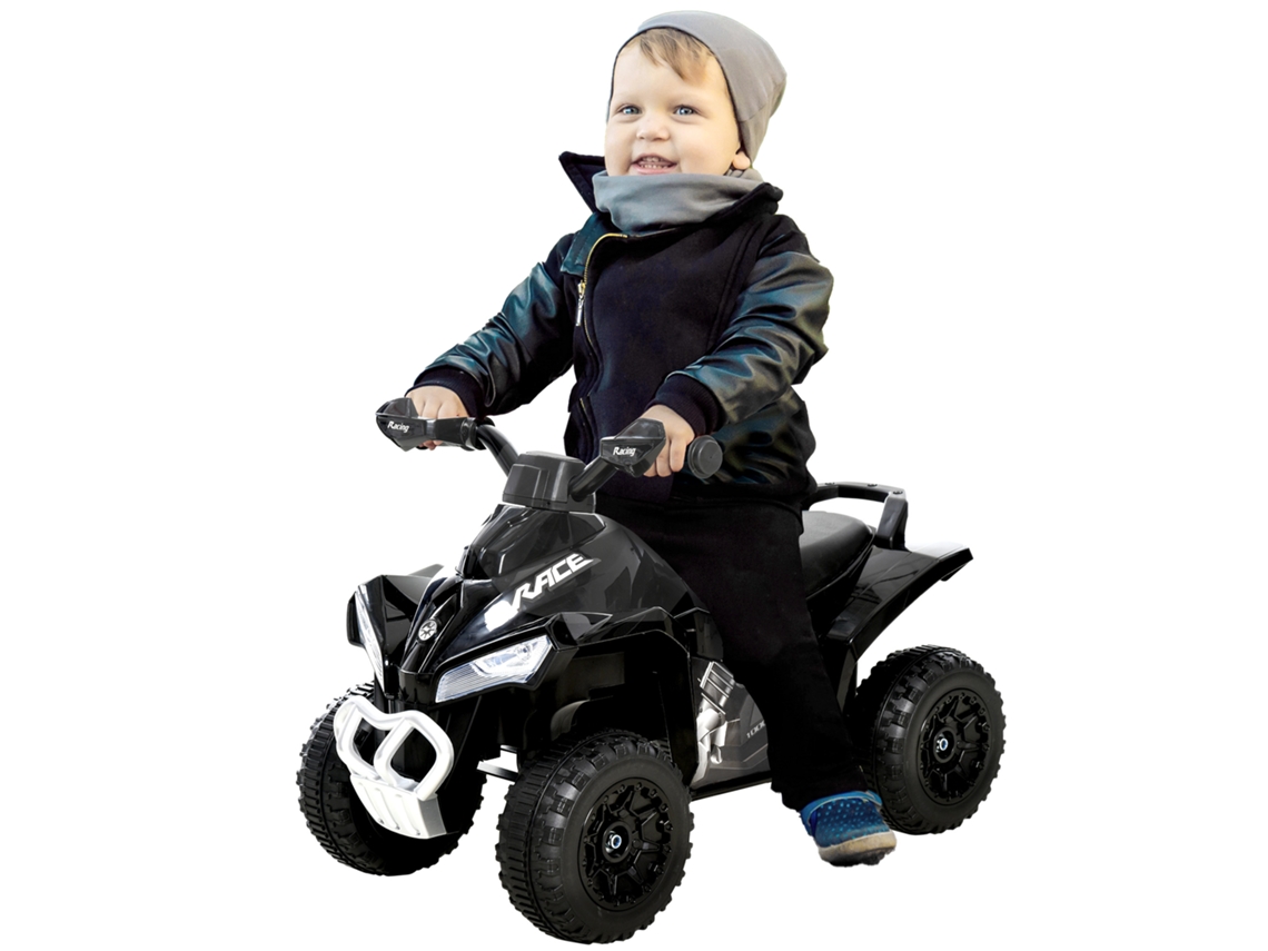 Crianças com Quatro Bicicletas com Luzes, Sons e Assento Largo para Crianças +18 Meses 67,5x38x44 Cm Preto Ge