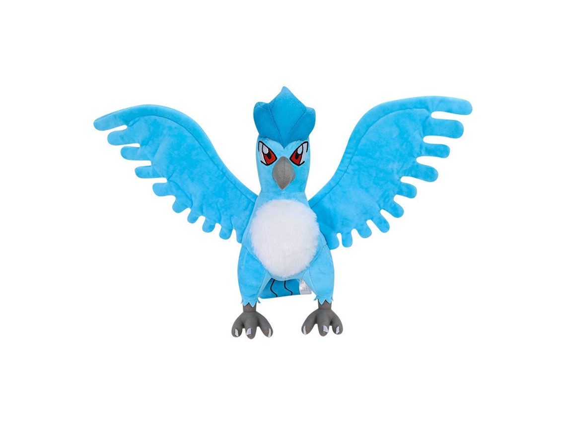 Peluche Articuno Com Asas Abertas (azul E Branco)