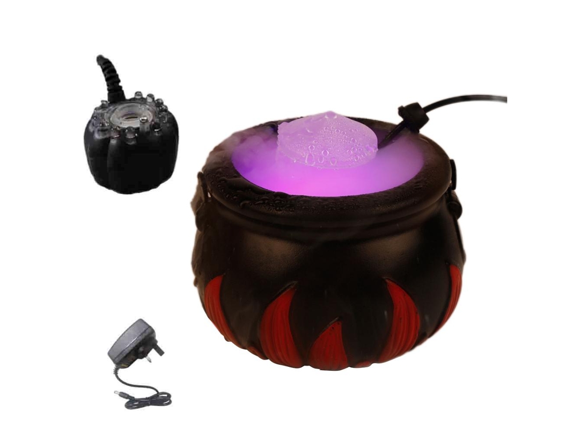Caldeirão de bruxa WalshLXq com 12 LEDs que mudam de cor para decoração de festas de Halloween em casa e ao ar livre.