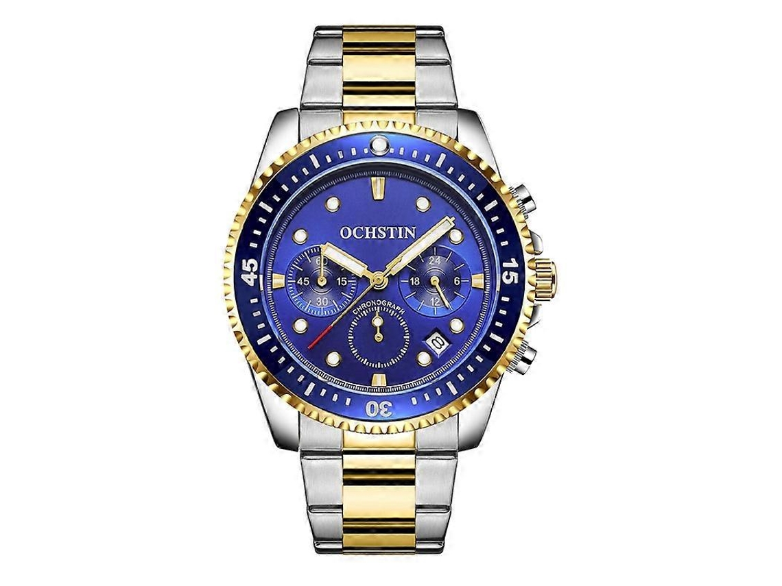 Relógio Masculino Multifuncional Ochstin 7019c Com Movimento De Quartzo, À Prova D'água E Com Pulseira De Aço Luminosa.